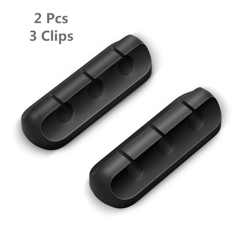 Overfly Cable Organizer Silicone USB Cable Winder Flexible Cable Management Clips Cable Holder For