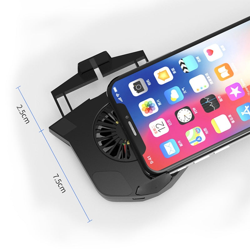 Portable Mobile Phone Gameing Cooling Pad Phone Holder Bracket Cooling Fan Radiator For 4-6.4inch