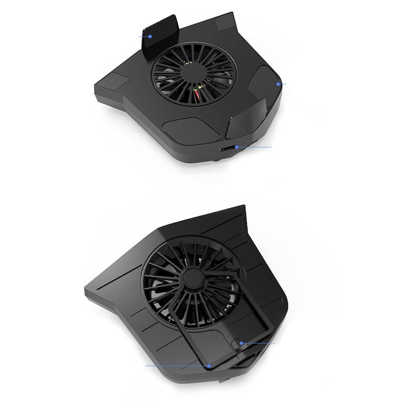 Portable Mobile Phone Gameing Cooling Pad Phone Holder Bracket Cooling Fan Radiator For 4-6.4inch