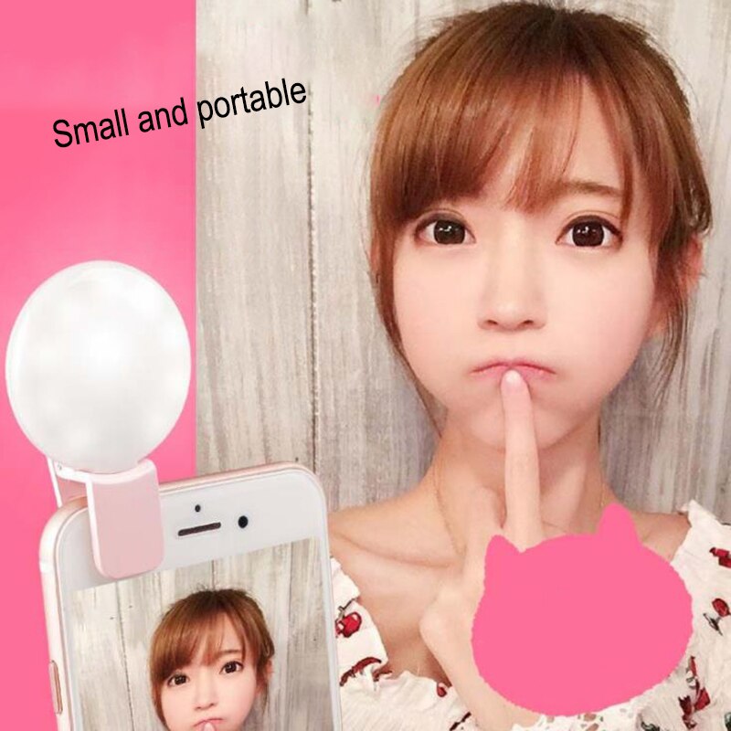 Portable Selfie Flash Led Clip-On Mobile Phone Selfie 3 Adjustable Light Night Enhancing Fill