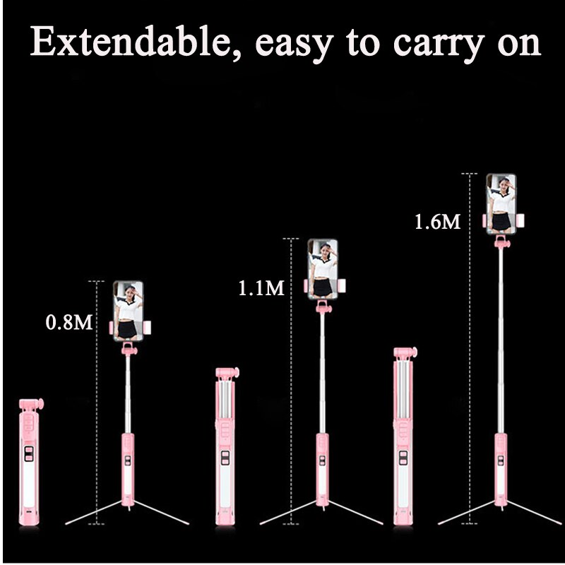 Selfie Dimmable Fill Light LED Wireless Bluetooth Stick Tripod