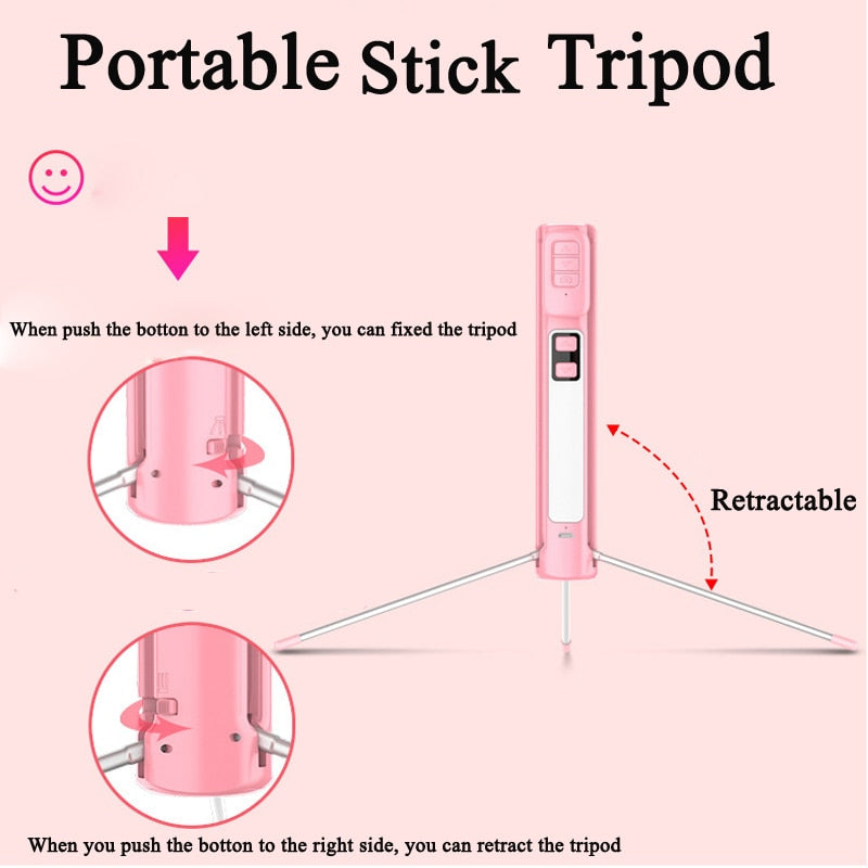 Selfie Dimmable Fill Light LED Wireless Bluetooth Stick Tripod