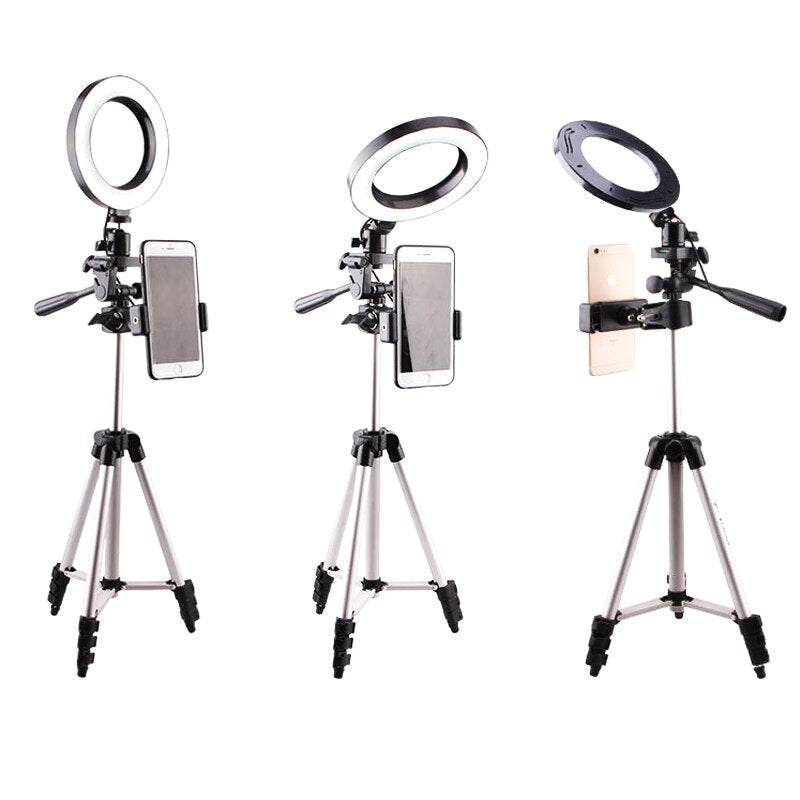 Selfie Lights Ring Fill Light LED Photographic Studio Dimmable Ringlight Phone Holder Lighting 1.25m