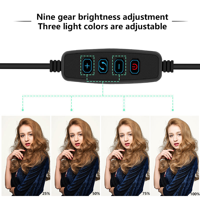 Selfie Lights Ring Fill Light LED Photographic Studio Dimmable Ringlight Phone Holder Lighting 1.25m