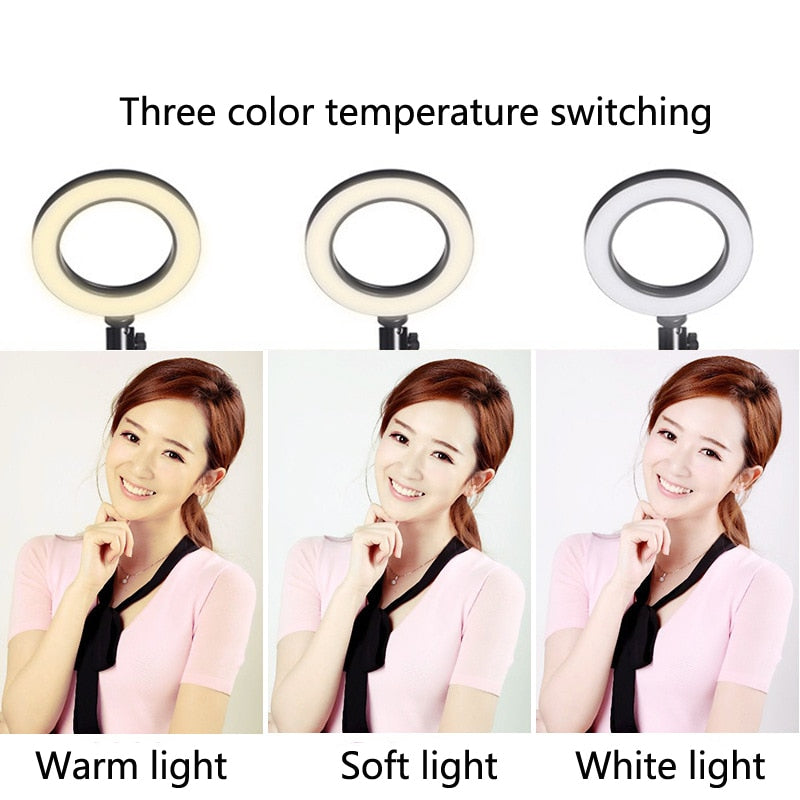 Selfie Lights Ring Fill Light LED Photographic Studio Dimmable Ringlight Phone Holder Lighting 1.25m