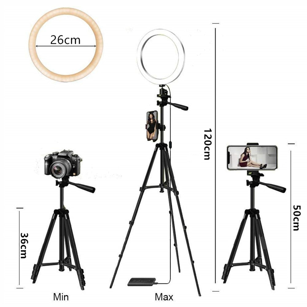 Selfie LED Ring Light Lamp With Tripod