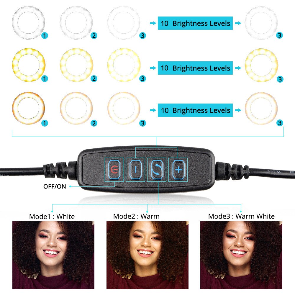 16/26cm Selfie Ring Dimmable Light