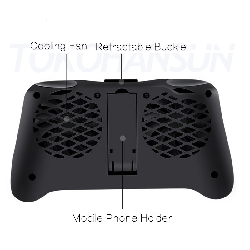 Mobile Phone Cooler Cooling Fan Gamepad Holder Stand 1800 mAh Power Bank Radiator Mute