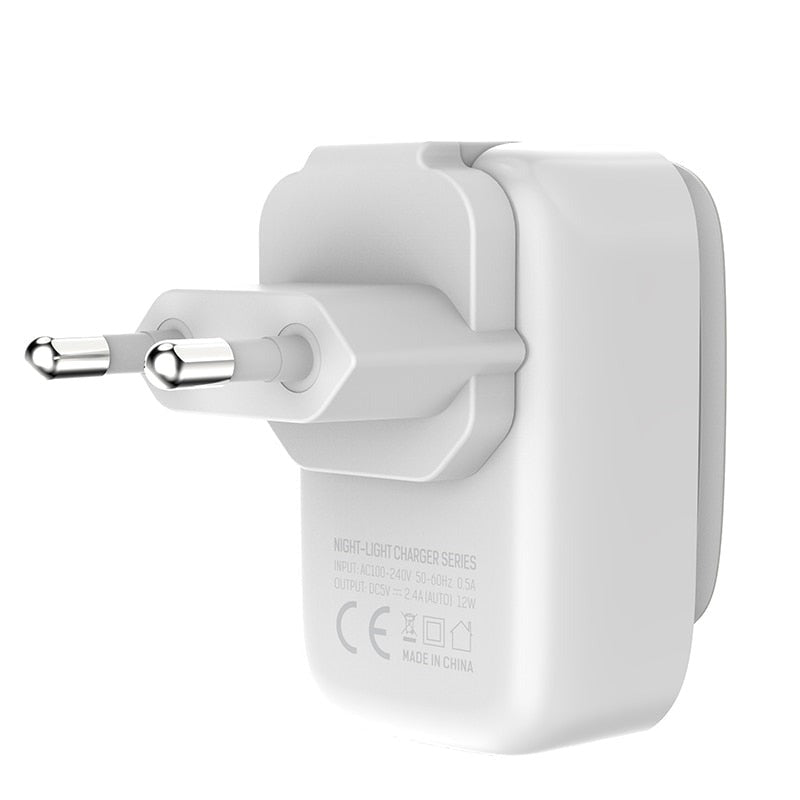 LED Lamp 4-Port USB Wall Charger Adapter