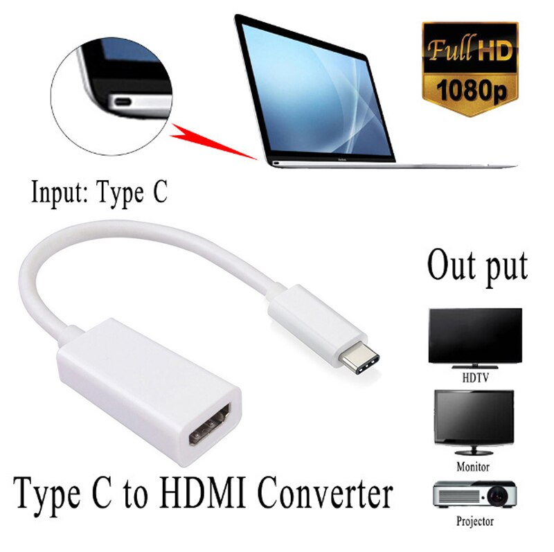 Type-C Adapter Phone to HDTV Cable Video Converter