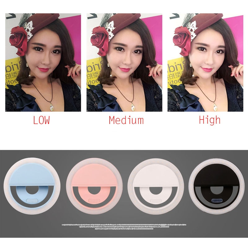 USB Charge led selfie lamp Portable Flash Led Camera Phone Photography Ring Light Enhancing