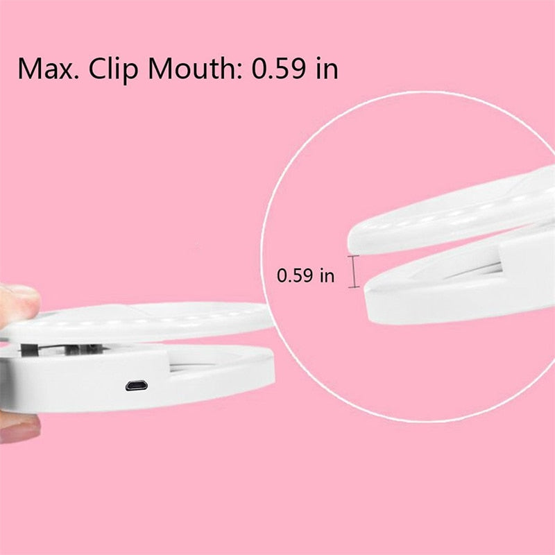 USB Charge led selfie lamp Portable Flash Led Camera Phone Photography Ring Light Enhancing