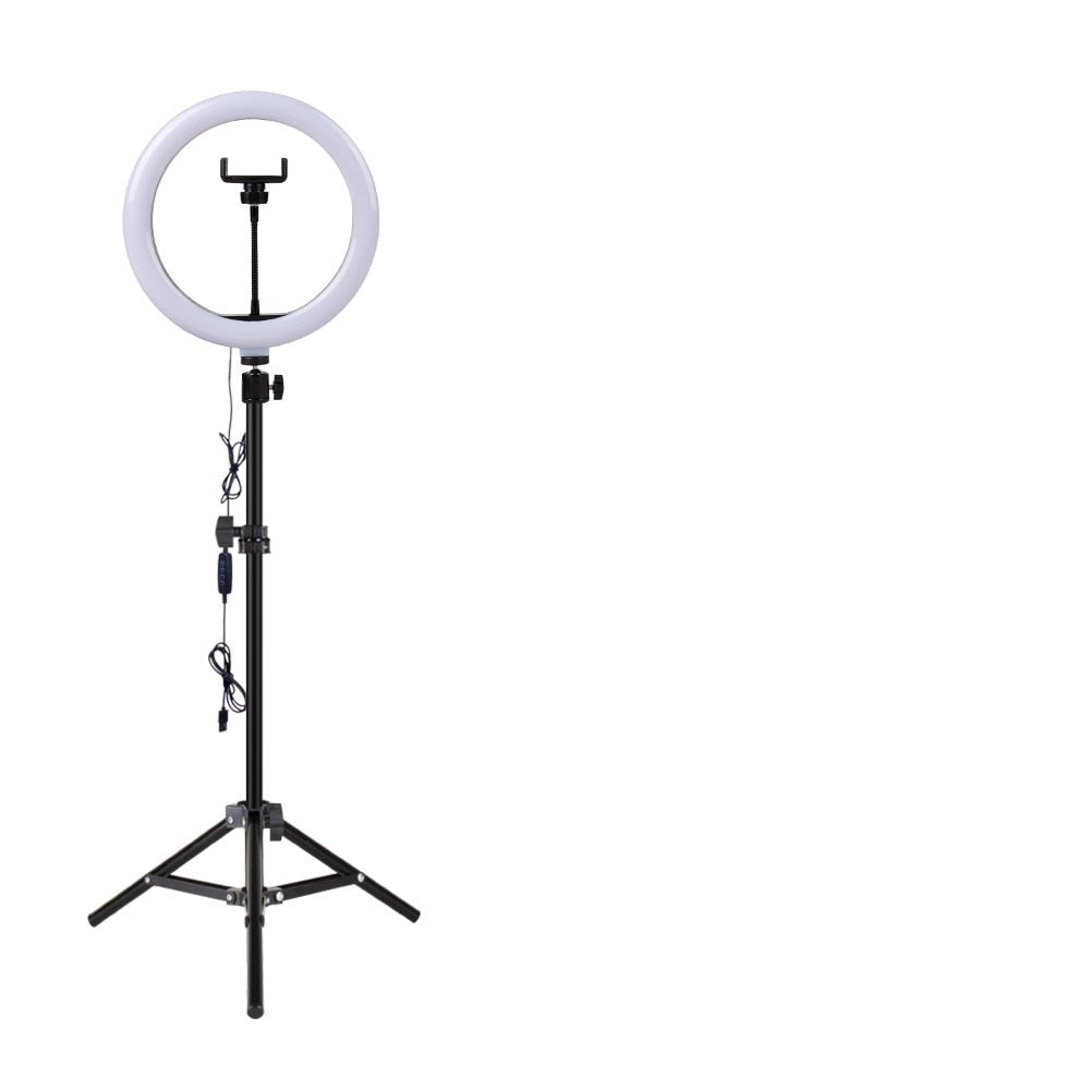 Dimmable LED Selfie Ring Light USB Lamp Photography Light Phone Holder