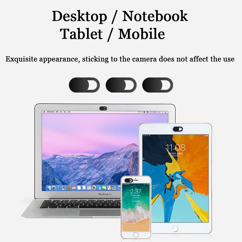 Mobile Phone Privacy Sticker WebCam Cover Shutter Magnet Slider Plastic for iPhone Web Laptop PC