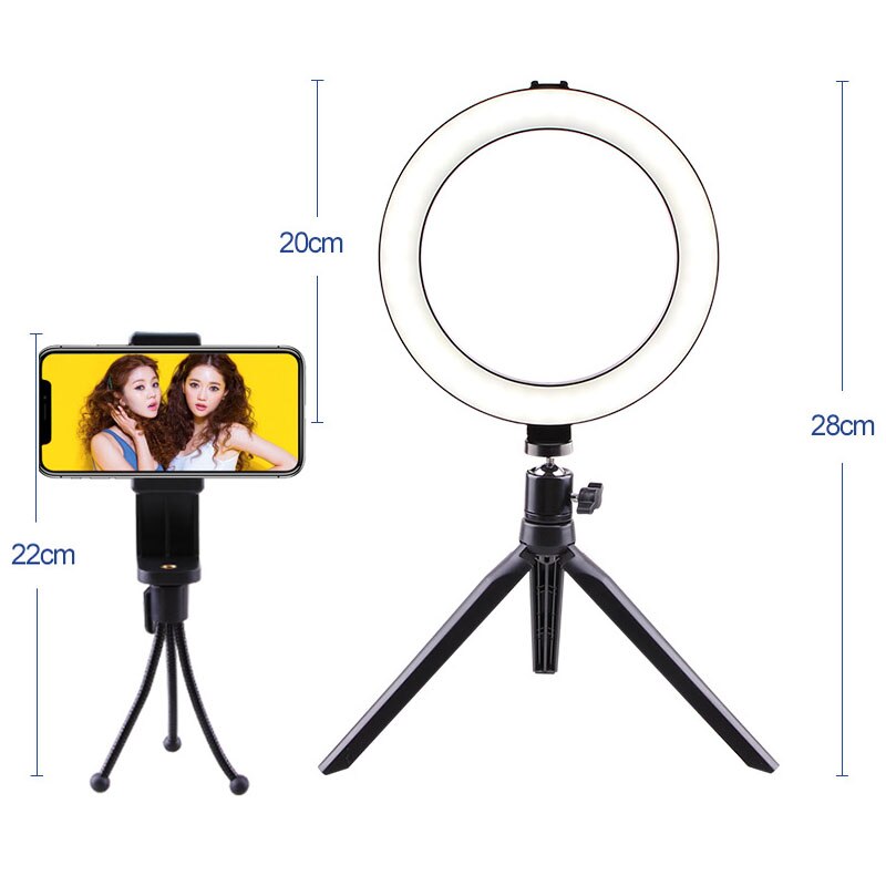 mini Photographic Lighting Dimmable LED Ring Light Photo Studio Phone Ring Lamp Photography For