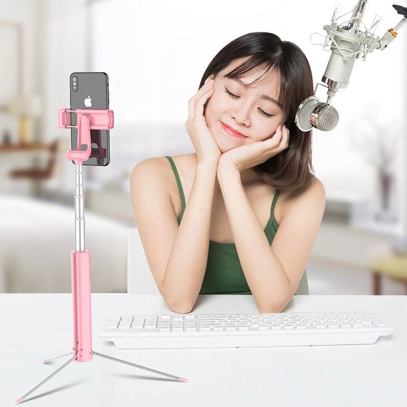 Phone Fill Light led Bluetooth Selfie Stick Tripod holder 4 in 1 LED lighting Monopod Selfie Stick